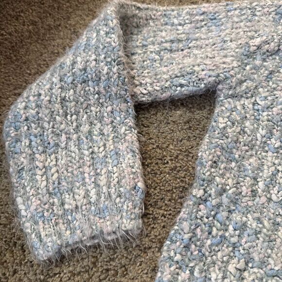 Sadie & Sage Soft Cable Knit Chunky Sweater Pullover Mock Neck Fuzzy Babaa M/L - Picture 4 of 9